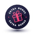 Bagde With Gift Icon And Text Extra Bonus