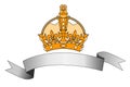 Seal with crown and ribbon