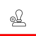 Seal for documents, seal of executives vector line icons