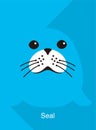 Seal face flat icon design, vector illustration Royalty Free Stock Photo
