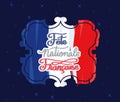 fete nationale francaise lettering