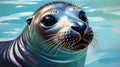 seal illustration highquality image and aes ai generated Royalty Free Stock Photo