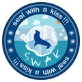 Seal with a Kiss pun message Royalty Free Stock Photo