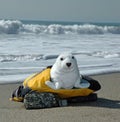 Seal in life jacket