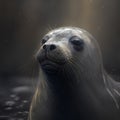 Sea Lion Close Up. Generative AI