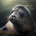 Sea Lion Close Up. Generative AI