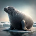 Sea Lion Full Body. Generative AI