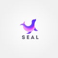 Seal logo icon vector design concept, Seal icon vector sign and symbol, Seal logo design, animal logo design, Circus seal icon vec