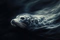 Seal in Motion A Dramatic Underwater Portrait Royalty Free Stock Photo