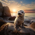 A seal puppy  Made With Generative AI illustration Royalty Free Stock Photo