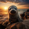A seal puppy  Made With Generative AI illustration Royalty Free Stock Photo