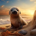 A seal puppy  Made With Generative AI illustration Royalty Free Stock Photo