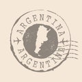 Stamp Postal of Argentina. Map Silhouette rubber Seal.  Design Retro Travel. Seal of Map Argentine Republic grunge Royalty Free Stock Photo