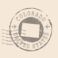 Stamp Postal of Colorado. Map Silhouette rubber Seal. Design Retro Travel. Seal Map of Colorado grunge Royalty Free Stock Photo