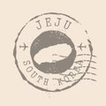 Stamp Postal of Jeju. Map Silhouette rubber Seal. Design Retro Travel. Seal Map Jeju of South Korea grunge