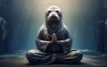 Seal's Serenity: Peaceful Meditation Pose Underwater Royalty Free Stock Photo