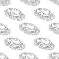 Seal Seamless Pattern vector walrus sea lion sleep on ice iceberg isolated wallpaper background