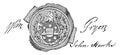 The seal and signature of William Tryon, vintage illustration