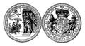 The seal of Sir Edmund Andros the 3rd and 5th Royal Governor of colonial Maryland vintage illustration