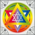 Seal of Solomon Icon Illustration Star in Circle Symbol Alchemy Sacred Geometry