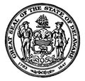 The Seal of the State of Delaware, 1793-1847, vintage illustration