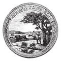 Seal of the State of Indiana USA vintage engraving