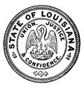 The seal of the state of Louisiana, vintage illustration