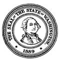 The Seal of the State of Washington, 1889, vintage illustration