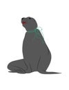 Seal suffering of being stuck in plastic rope tighten around his neck. Reusable and recyclable packaging necessity