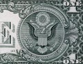 The Seal of The United States on the reverse side of one American dollar bill Royalty Free Stock Photo