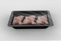 Sealable plastic tray for meat schnitzels