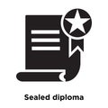 Sealed diploma icon vector isolated on white background, logo co