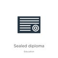 Sealed diploma icon vector. Trendy flat sealed diploma icon from education collection isolated on white background. Vector