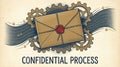 Unveiling secrets under lock and key a confidential envelope encased in technology gears Royalty Free Stock Photo