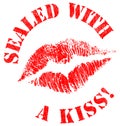 Sealed With a Kiss Stamp Royalty Free Stock Photo