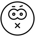 sealed lips, horror face Vector Isolated Icon which can easily modify or edit Royalty Free Stock Photo