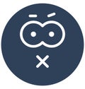 sealed lips, horror face Vector Isolated Icon which can easily modify or edit Royalty Free Stock Photo