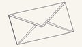 Sealed Mail Envelope Line Art for Communication and Letters, vector design Generative AI Royalty Free Stock Photo