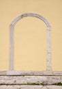 Sealed medieval stone arch door