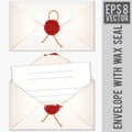 Sealed and Opened Envelope with Blank Letter Royalty Free Stock Photo