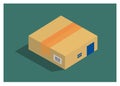 Sealed thin paper box. Simple flat illustration Royalty Free Stock Photo