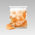 Sealed Transparent Bag with Potato Ripple Chips