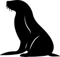 sealion Black Silhouette Generative Ai