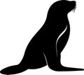 sealion Black Silhouette Generative Ai