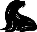 sealion Black Silhouette Generative Ai