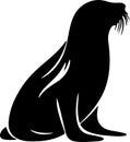 sealion Black Silhouette Generative Ai