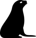 sealion Black Silhouette Generative Ai