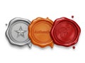 Seals of authenticity and quality Royalty Free Stock Photo