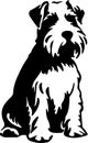 Sealyham Terrier Black Silhouette Generative Ai