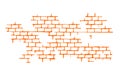 Seam. Brick wall. Vector Texture Pattern Orange. Flat mockup, clean for design decoration isolated on white background,